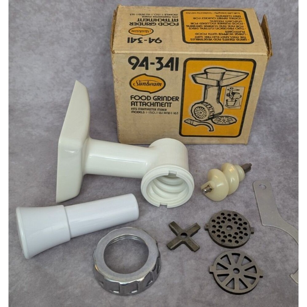 Sunbeam Mixer Food Grinder Attachment Model 94-341 Mixmaster Meat Vegetable
